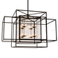 Meyda Lighting Kitzi Box 72" 32-Light Textured Black Island Pendant Light With Clear Seeded Shade Glass