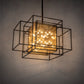 Meyda Lighting Kitzi Box 72" 32-Light Timeless Bronze Island Pendant Light With Amber Seeded Shade Glass