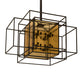 Meyda Lighting Kitzi Box 72" 32-Light Timeless Bronze Island Pendant Light With Amber Seeded Shade Glass