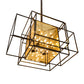 Meyda Lighting Kitzi Box 72" 32-Light Timeless Bronze Island Pendant Light With Amber Seeded Shade Glass