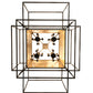 Meyda Lighting Kitzi Box 72" 32-Light Timeless Bronze Island Pendant Light With Amber Seeded Shade Glass