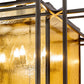 Meyda Lighting Kitzi Box 72" 32-Light Timeless Bronze Island Pendant Light With Amber Seeded Shade Glass