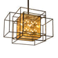 Meyda Lighting Kitzi Box 72" 32-Light Timeless Bronze Island Pendant Light With Amber Seeded Shade Glass