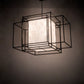 Meyda Lighting Kitzi Box 72" 32-Light Timeless Bronze Island Pendant Light With Whitestone Idalight Shade
