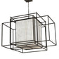 Meyda Lighting Kitzi Box 72" 32-Light Timeless Bronze Island Pendant Light With Whitestone Idalight Shade