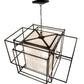 Meyda Lighting Kitzi Box 72" 32-Light Timeless Bronze Island Pendant Light With Whitestone Idalight Shade