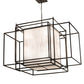 Meyda Lighting Kitzi Box 72" 32-Light Timeless Bronze Island Pendant Light With Whitestone Idalight Shade
