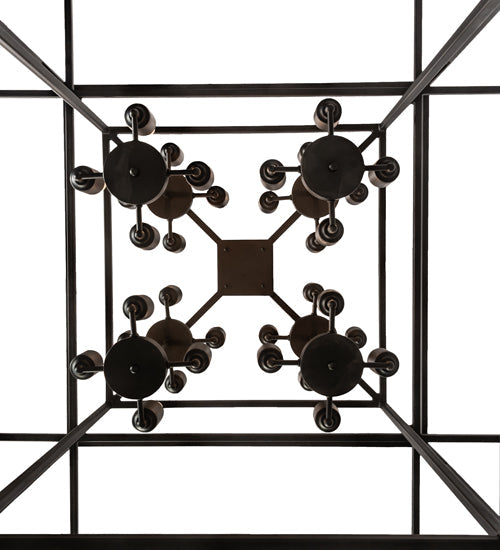 Meyda Lighting Kitzi Box 72"Sq 32-Light Textured Black Pendant Light