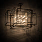 Meyda Lighting Kitzi Box 85" 16-Light Wrought Iron Pendant Light With Clear Seeded Shade Glass