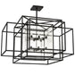 Meyda Lighting Kitzi Box 85" 16-Light Wrought Iron Pendant Light With Clear Seeded Shade Glass