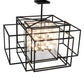Meyda Lighting Kitzi Box 85" 16-Light Wrought Iron Pendant Light With Clear Seeded Shade Glass