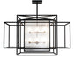 Meyda Lighting Kitzi Box 85" 16-Light Wrought Iron Pendant Light With Clear Seeded Shade Glass