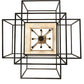 Meyda Lighting Kitzi Box 85" 16-Light Wrought Iron Pendant Light With Clear Seeded Shade Glass