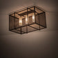 Meyda Lighting Kitzi Golpe 32" 3-Light Cafe Noir Island Flush Mount Light With Beige Fleshtone Idalight Shade Glass