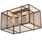 Meyda Lighting Kitzi Golpe 32" 3-Light Cafe Noir Island Flush Mount Light With Beige Fleshtone Idalight Shade Glass