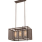 Meyda Lighting Kitzi Golpe 32" 3-Light Cafe Noir Island Pendant Light With Beige Fleshtone Idalight Shade Glass