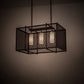 Meyda Lighting Kitzi Golpe 32" 3-Light Cafe Noir Island Pendant Light With Beige Fleshtone Idalight Shade Glass