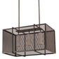 Meyda Lighting Kitzi Golpe 32" 3-Light Cafe Noir Island Pendant Light With Beige Fleshtone Idalight Shade Glass