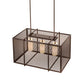 Meyda Lighting Kitzi Golpe 32" 3-Light Cafe Noir Island Pendant Light With Beige Fleshtone Idalight Shade Glass