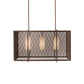 Meyda Lighting Kitzi Golpe 32" 3-Light Cafe Noir Island Pendant Light With Beige Fleshtone Idalight Shade Glass