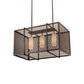 Meyda Lighting Kitzi Golpe 32" 3-Light Cafe Noir Island Pendant Light With Beige Fleshtone Idalight Shade Glass