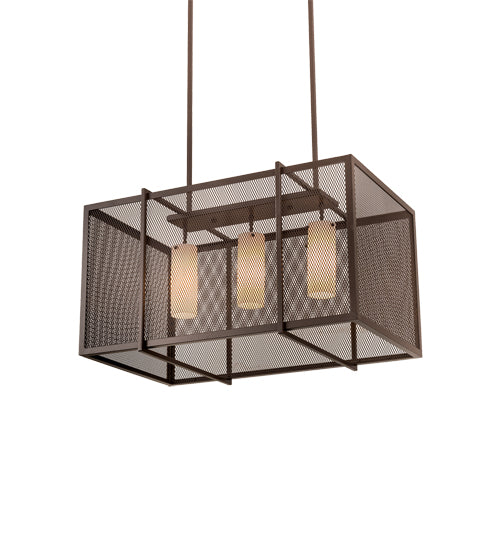 Meyda Lighting Kitzi Golpe 32" 3-Light Cafe Noir Island Pendant Light With Beige Fleshtone Idalight Shade Glass