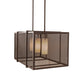 Meyda Lighting Kitzi Golpe 32" 3-Light Cafe Noir Island Pendant Light With Beige Fleshtone Idalight Shade Glass