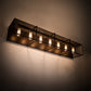 Meyda Lighting Kitzi Golpe 93" 7-Light Cafe Noir Wall Sconce With Beige Fleshtone Idalight Shade Glass