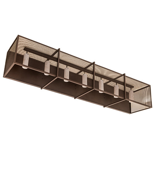 Meyda Lighting Kitzi Golpe 93" 7-Light Cafe Noir Wall Sconce With Beige Fleshtone Idalight Shade Glass