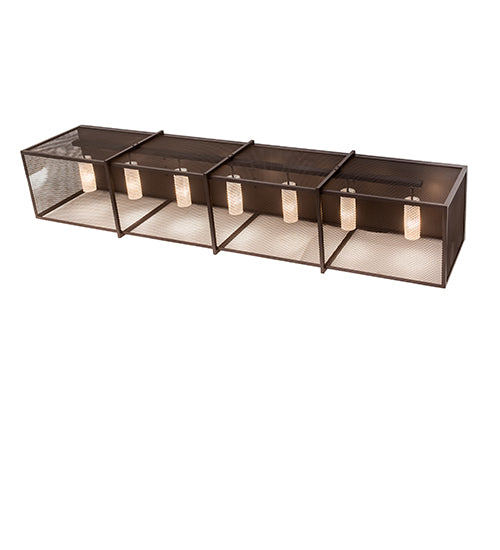 Meyda Lighting Kitzi Golpe 93" 7-Light Cafe Noir Wall Sconce With Beige Fleshtone Idalight Shade Glass