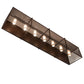 Meyda Lighting Kitzi Golpe 93" 7-Light Cafe Noir Wall Sconce With Beige Fleshtone Idalight Shade Glass