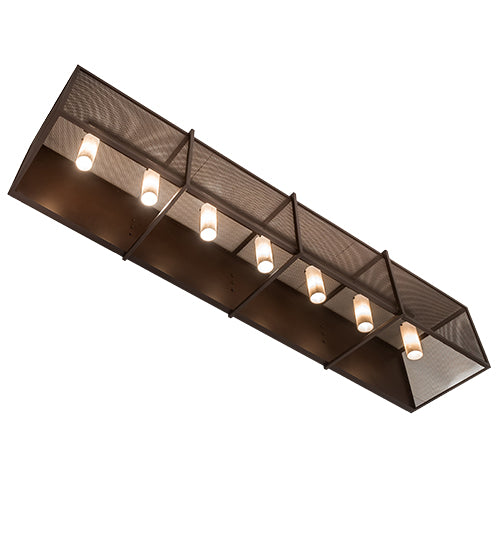 Meyda Lighting Kitzi Golpe 93" 7-Light Cafe Noir Wall Sconce With Beige Fleshtone Idalight Shade Glass