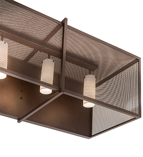 Meyda Lighting Kitzi Golpe 93" 7-Light Cafe Noir Wall Sconce With Beige Fleshtone Idalight Shade Glass