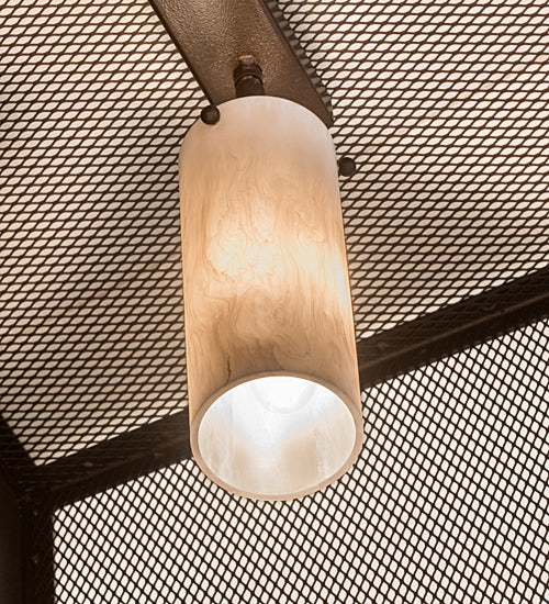 Meyda Lighting Kitzi Golpe 93" 7-Light Cafe Noir Wall Sconce With Beige Fleshtone Idalight Shade Glass