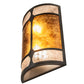 Meyda Lighting Kleba 12" 2-Light Wrought Iron Wall Sconce With Amber Mica & Silver Mica Shade Glass