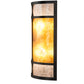 Meyda Lighting Kleba 12" 2-Light Wrought Iron Wall Sconce With Amber Mica & Silver Mica Shade Glass