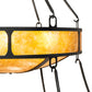 Meyda Lighting Kleba 46" 15-Light 2-Tier Wrought Iron Pendant Light With Amber Mica & Silver Mica Shade Glass