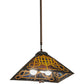 Meyda Lighting Knotwork Mission 24" 3-Light Mahogany Bronze Pendant Light With Multi-Colored Art Shade Glass