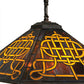 Meyda Lighting Knotwork Mission 24" 3-Light Mahogany Bronze Pendant Light With Multi-Colored Art Shade Glass