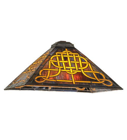 Meyda Lighting Knotwork Mission 24" Multi-Colored Shade Glass