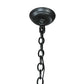 Meyda Lighting Kokopeli 32" 4-Light Textured Black Inverted Pendant Light With Beige Iridescent Shade Glass
