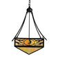 Meyda Lighting Kokopeli 32" 4-Light Textured Black Inverted Pendant Light With Beige Iridescent Shade Glass