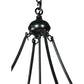 Meyda Lighting Kokopeli 32" 4-Light Textured Black Inverted Pendant Light With Beige Iridescent Shade Glass
