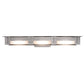 Meyda Lighting Konsol 42" 3-Light Nickel Wall Sconce With White Statuario Idalight Shade