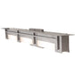 Meyda Lighting Konsol 42" 3-Light Nickel Wall Sconce With White Statuario Idalight Shade