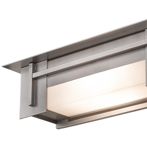 Meyda Lighting Konsol 42" 3-Light Nickel Wall Sconce With White Statuario Idalight Shade