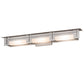 Meyda Lighting Konsol 42" 3-Light Nickel Wall Sconce With White Statuario Idalight Shade