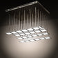Meyda Lighting Kossar 27" 36-Light Alloy Wheel Clear Coat Cascading Pendant Light With White Oled Shade