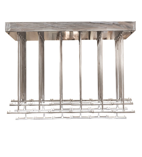 Meyda Lighting Kossar 27" 36-Light Alloy Wheel Clear Coat Cascading Pendant Light With White Oled Shade