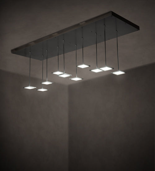 Meyda Lighting Kossar 75" 10-Light OLED Nickel Cascading Pendant Light